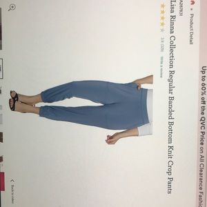 Banded bottom knit crop pants with zip